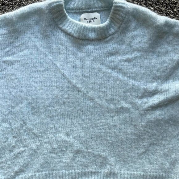 Abercrombie & Fitch Sweater Women XS Light Blue Oversized Preppy Winter Sweater - Picture 2 of 7